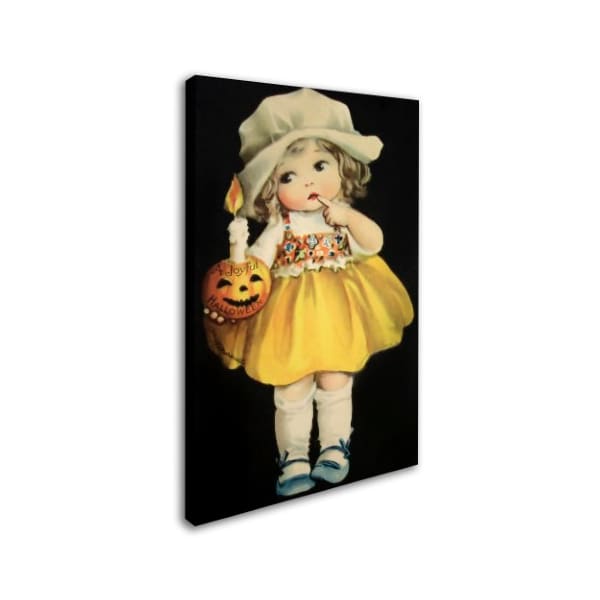 Vintage Apple Collection 'Joyful Halloween Yellow Dress' Canvas Art,22x32